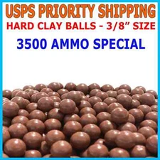 3500 QTY Biodegradable Slingshot Ammo 3/8" Inch Precision Hard Clay Balls Lot