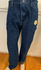 NWT MEN Wrangler Fleece Lined Carpenter Loose Fit Blue Jean 94FLWD Pant Tech Poc