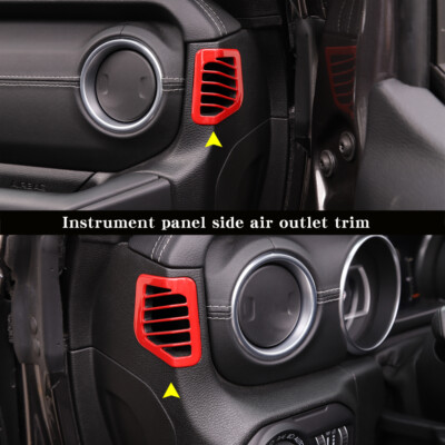 6-Piece Red Aluminum AC Vent Cover Trim For Jeep Wrangler JL (2018+) & Gladiator (2020+) – SHINEKA