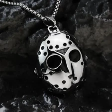 Friday The 13th Jason Movie Jewelry Vintage Silvery Hockey Mask Pendant Necklace