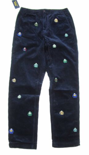 Polo Ralph Lauren Men's Navy Embroidered Rugby Polos Classic Fit Corduroy Pants - Picture 1 of 6