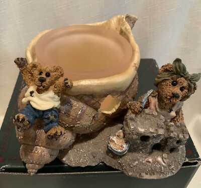 NEW Boyds Bear Bearstone  Votive Candle Holder Seashell BEACH 27752