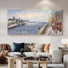 City Landscape Hand Painted Oil Painting Modern Abstract Wall Hanging Picture