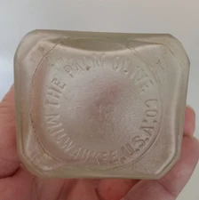 Antique The Palmolive Co Milawaukee, USA Cosmetic Beauty Cream Glass Jar EMPTY