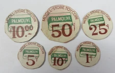 Vtg Lot PALMOLIVE Tokens Paper Model-Store Toy Coin Colgate's Dental Style #1
