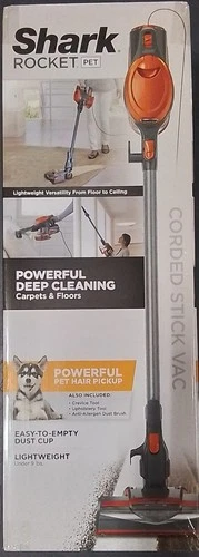 Shark HV301 Rocket Orange Gray Corded Stick Vacuum Cleaner - NEW - product listing photo