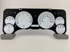 US Speedo White Jeep Wrangler Gauge Face for Clusters 2002-2006 (Full Time Icon)