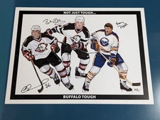RAY BARNABY PLAYFAIR Buffalo TOUGH Sabres Autograph JSA Signed Photo 12X15 NHL
