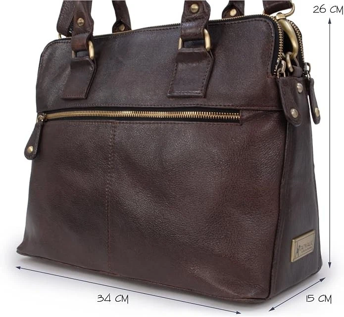 Catwalk Collection Handbags Handtasche (Leder / braun / HBT=26x34x15) - Bild 2 von 4