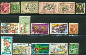 Nigeria stamps lot of 16 used  postage various years starting as colony