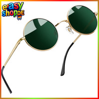 Sonnenbrille Herren Damen Polarisierte Retro Steampunk UV400 Metallrahmen