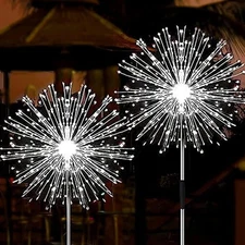 JJGoo Solar Firework Lights, 2 Pack 120 LEDs 2 Lighting 2 Pack, Cool White 