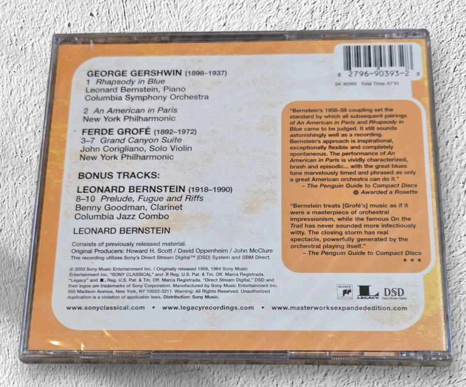 Leonard Bernstein Conducts Gershwin Rhapsody In Blue (CD, 2003) Classical  Foto 2 de 2