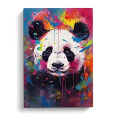 Panda Abstract Art No.2 Canvas Wall Art Print Framed Picture Decor Living Room
