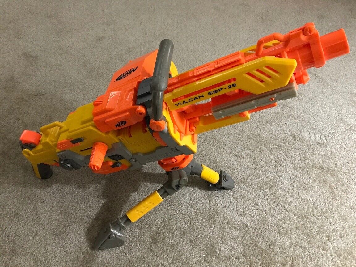 Nerf N-Strike Vulcan EBF-25 Rapid Fire Full Auto Dart Blaster 2009 BARELY  USED