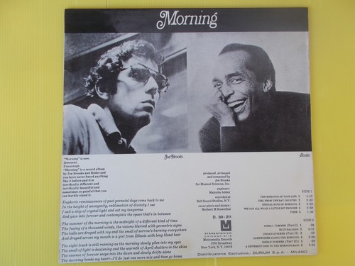 LP MORNING BY JOE BROOKS AND ROSKO 1968 MIRACOLOSAMENTE NUOVO RARISSIMO - Foto 2 di 4