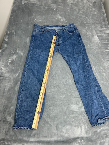 LEVI STRAUSS Levi's 501 Button Fly Classic Regular Fit Denim Blue Jeans 38 X 32 - Picture 2 of 5