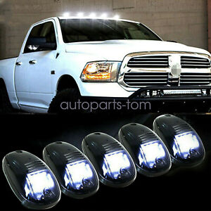 5x Smoked Lens Rooftop Cab Running Light LED 6000K for Dodge RAM 1500 2500 3500 