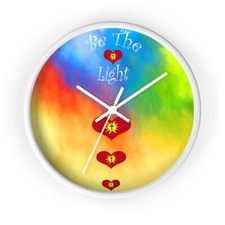 Wall Clock "Be The Light w Heart"