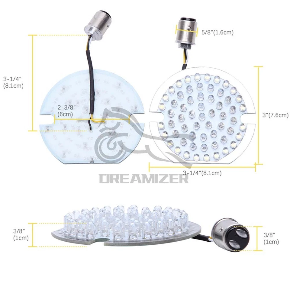 LED Turn Signal Lights Inserts 1157 For Harley Davidson Street Glide Special - Image 3 of 4