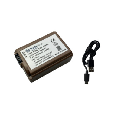 Kamera-Akku 1,3Ah + USB-C Kabel für Sony Alpha NEX-F3D, NEX-F3K, SLT-A33