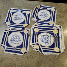 Vintage 13pc Cloth Squares U.S.S. CONSTITUTION Frankie Welch USN 8" X 8.25"