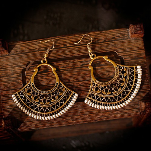 Mujeres Boho Patrón Retro Puño Ahuecado Elegante Gancho Pendientes Joyería Regalo - Imagen 15 de 140