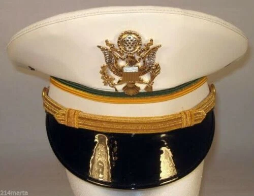 HAT CAP US Army Military Police MP Officer Service Dress White Hat Cap Hat Cap