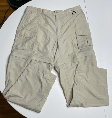 Columbia PFG Mens Convertible Fishing Pants Gray Mesh Lined Pocket Nylon XL New - Picture 1 of 9