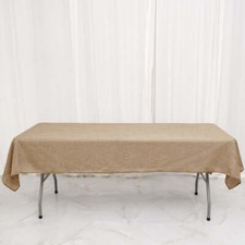 NATURAL 54"x96" Rectangular Faux Burlap Tablecloth Wedding