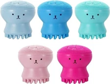 5 packs Silicone Octopus Facial Cleansing Brush Acne Pore Cleansing Soft Brush