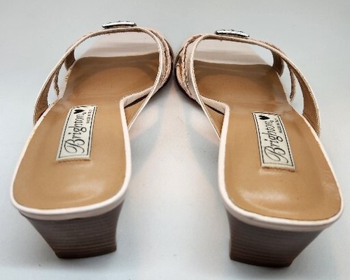 New Brighton Cream & Pink Kayla Heeled Sandals Size 9.5 - Picture 4 of 5