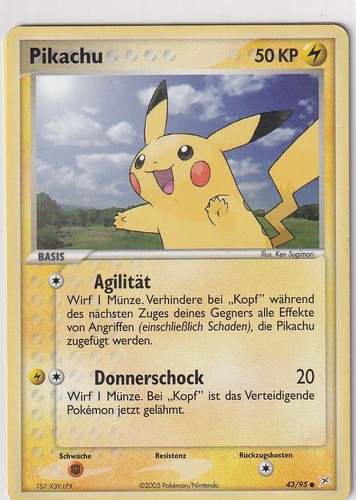 Pokemon Card Team Magma vs Team Aqua No 43/95 Pikachu German