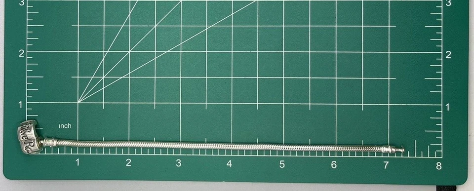 Silver Rado 7" Plata Esterlina Cierre Barril Pulsera Inicial Cadena Serpiente 13 gr Foto 2 de 2