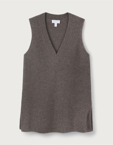 Neu mit Etikett The White Company Longline-Tanktop mit V-Ausschnitt, muskatgrau, X-Small, UVP 110 £ - Bild 2 von 5