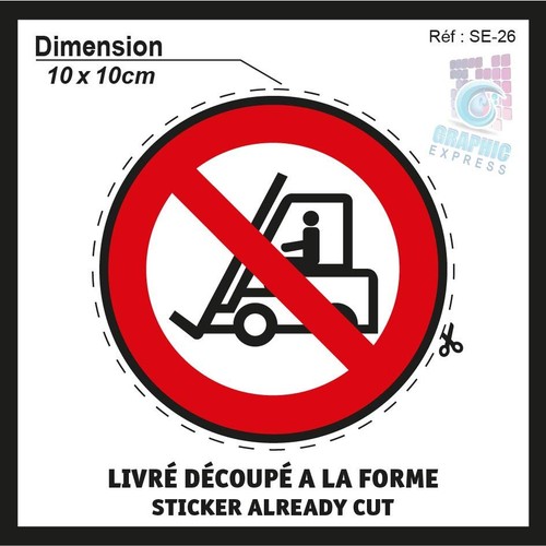 Forbidden Vehicle Handling - 10x10cm - Stickers Adhesive - SE-26