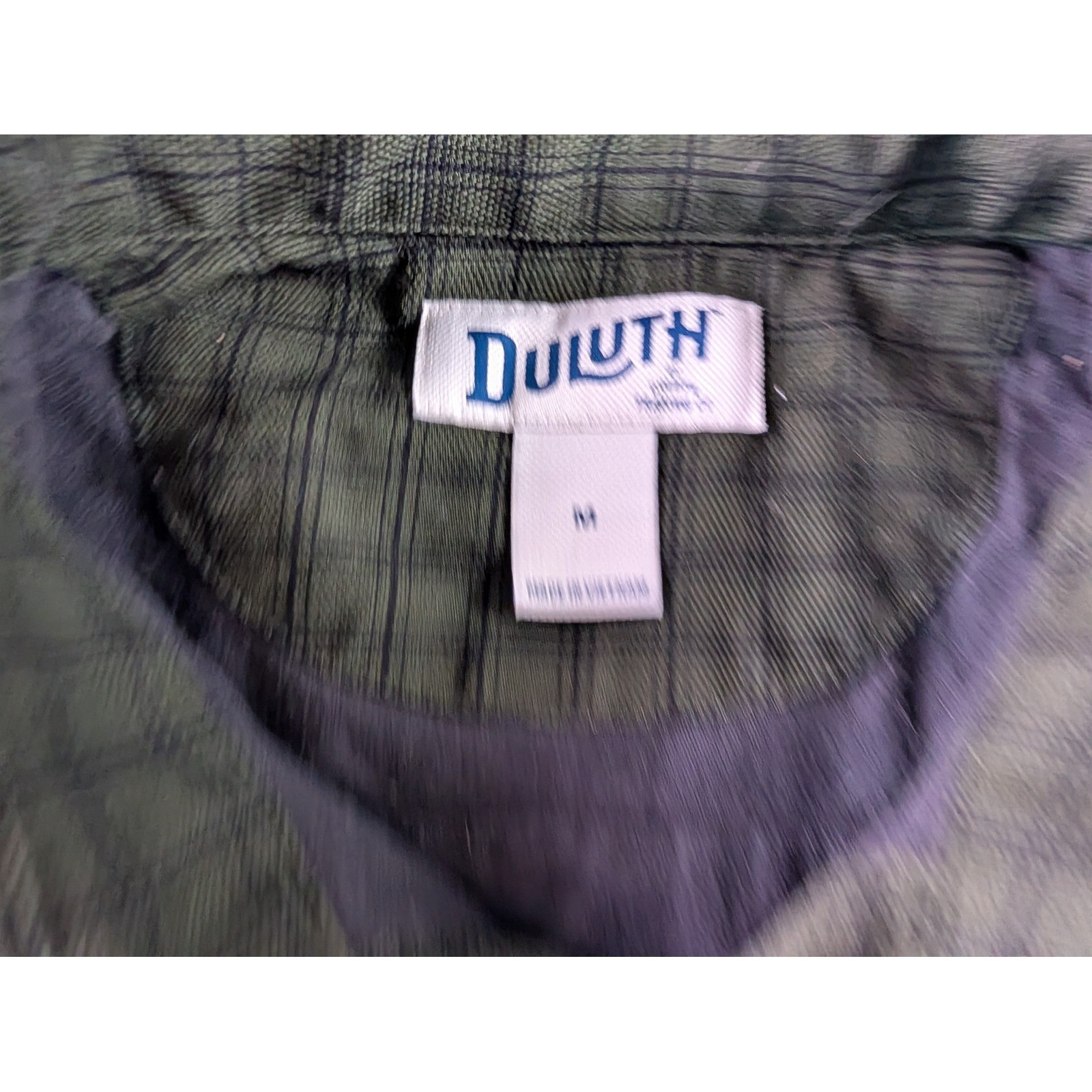 Duluth Trading Co Mens Green Plaid Lined Snap Front Shirt Jacket Medium Cotton image 3