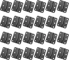 Auvotuis 24Pcs 1-1/2 Inch Length Black Metal Butt Hinges Flat Small Door Hinge