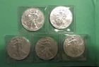 Lot of 5 2018 Silver American Eagles - Uncirculated
