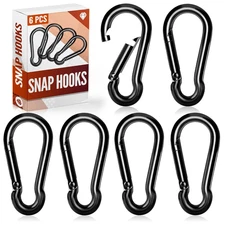 6 Pcs Spring Snap Hooks 2 Inch Carabiner Clip Heavy Duty Carabiners Snap Hooks