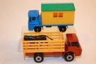 Two (2) Matchbox Lesney 1960's - 1970's Trucks SITE HUT / CATTLE