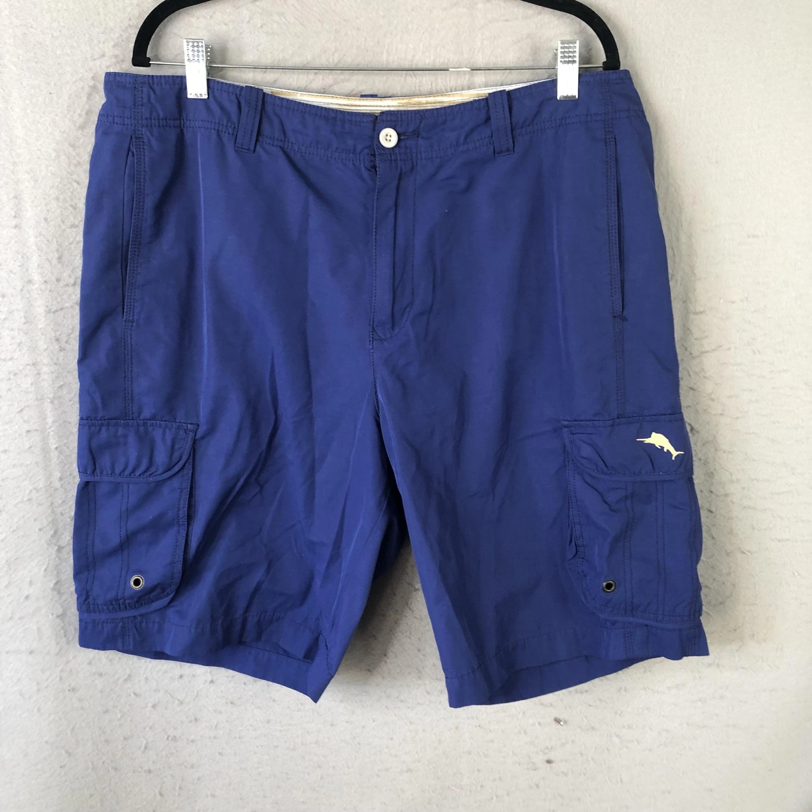 Tommy Bahama Relax Cargo Shorts Mens 37 Blue Quick Dry Nylon Beach Pockets