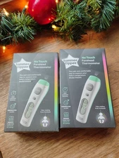 Lot Of 2 - TOMMEE TIPPEE No Touch Forehead Thermometer  THD2FE New Sealed