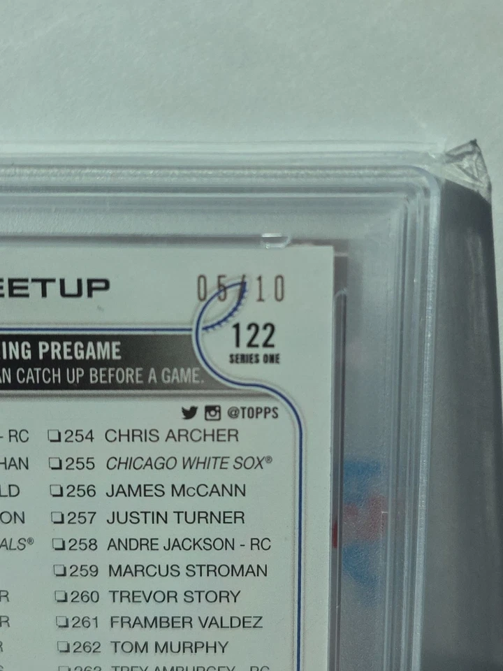 2022 Topps Shohei Ohtani SSP!! 5/10 Series 1 1st Edition HOT PINK  PSA NM-MT 8 - Image 3 of 4