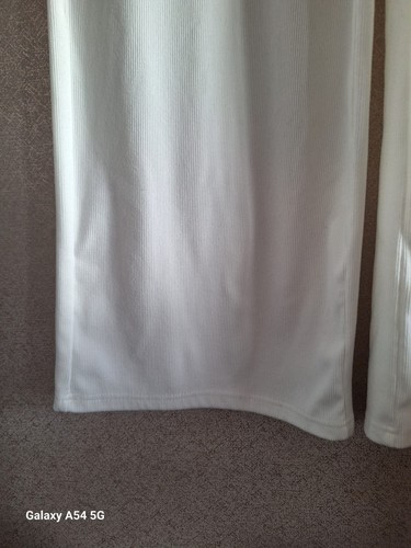 Pantalones pantalones cómodos para mujer sin marca acanalados crema pierna ancha talla M - Imagen 4 de 10