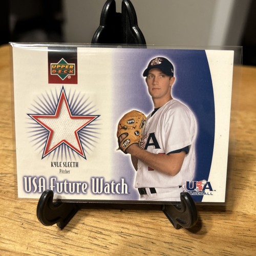 2002 UD USA Future Watch KYLE SLEETH MLB Orioles Game Used WHITE JERSEY Swatch!