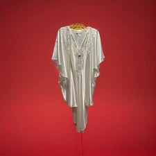 Expressions Negligee Set Gown & Robe, SZ Small, Romance Bridal Liquid Satin USA