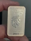 Perth Mint .9999 1 OZ Silver 2018 Dragon Bar