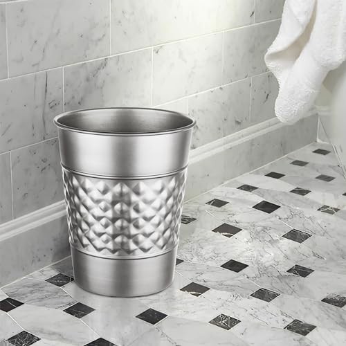 Handcrafted Metal Wastebasket Trash Can for Home Office Bedroom, Decorative - Picture 6 of 6