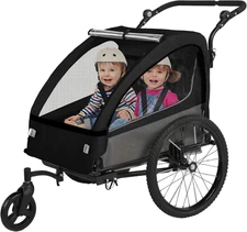 Sepnine 2-In-1 Kids Bike Trailer and Stroller with Suspension – Bike Trailer for